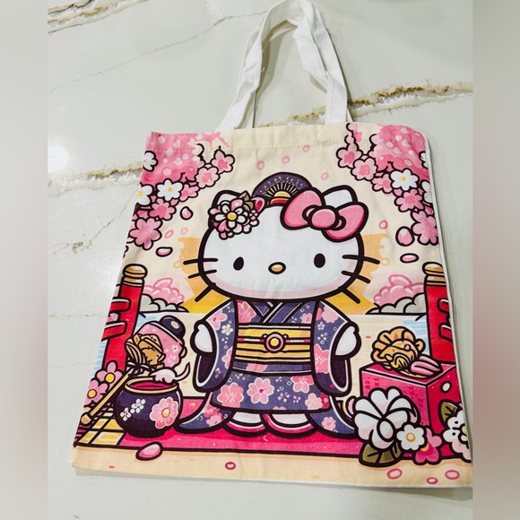 Handbags - Hello Kitty Kimono Cherry Blossom Canvas Tote Bag – Brand New
